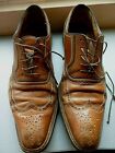 S.Testoni Men Brown Shoes Oxfords 7 G Brown Leather Lace-Ups Solid Made In Italy