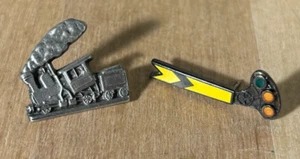 2 Vintage Train Lapel Pins, Enamel Gate & Rawcliffe Pewter Steam Engine 1995 - Picture 1 of 5