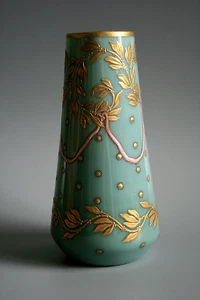 ANTIGUO ART NOUVEAU JARRÓN ESMALTADO VIDRIO LEGRAS - ALREDEDOR DE 1900 - Imagen 1 de 5