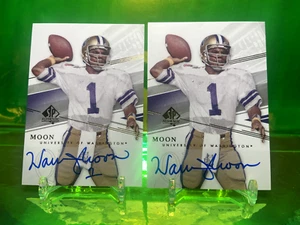LOT X2 AUTO 2014 Warren Moon SP Authentic Variations ON-CARD QB HUSKIES Seahawks - Picture 1 of 2