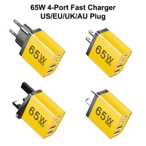 65W Fast Charger 4 Ports PD USB Type C Quick Charge Wall Phone Charger Adapter - Zdjęcie 1 z 24