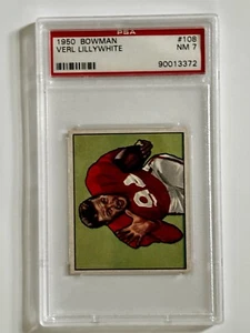 1950 Bowman Football #108 Verl Lillywhite RC Rookie PSA 7 NM - Picture 1 of 2