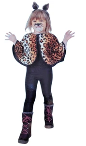 Kinder Leopard Cape Kostüm Karneval Verkleidung Fasching Leo Kunterbunt Neu Süß - Bild 1 von 6
