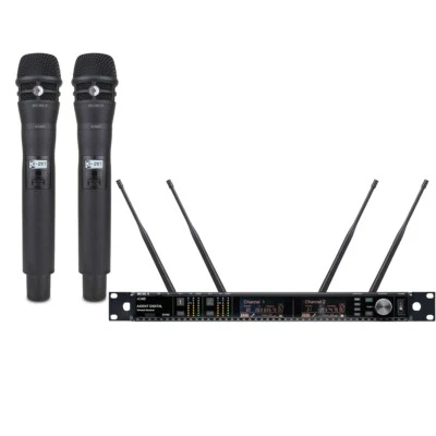 Advanced AD4D 2 Channel KSM8 Dynamic Wireless DJ Karaoke Microphone Digital Sys. - Image 1 of 4