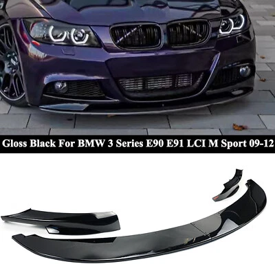 For BMW 3-Series E90 E91 LCI M Sport 09-2012 MP Style Front Bumper Lip Splitter - Image 1 of 4
