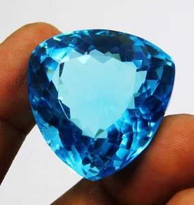 83.00 Ct Top Quality Natural Blue Aquamarine Trillion Loose Gemstone Certified - Picture 1 of 6