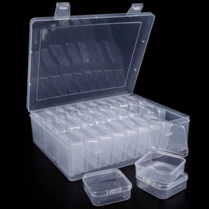 30pcs Clear Plastic Bead Storage Box Containers with Lid for jewellery and Craft - Picture 1 of 10