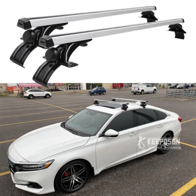Par de portaequipajes de carga de aluminio con barra transversal para techo de coche Honda Accord 48" Foto 1 de 4