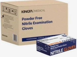 1000 Kingfa BLACK Nitrile Medical FDA Powder Free Disposable 3mil glove Size MED - Picture 1 of 2