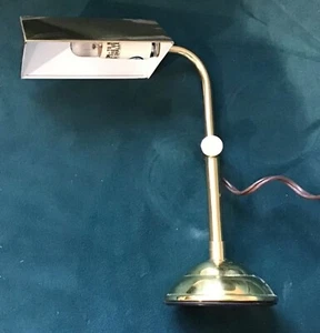 Elegant  Vintage Adjustable Brass Tole Era Desk Library Table Lamp Light - Picture 1 of 5