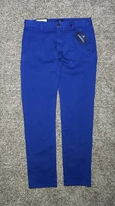 GANT Herren Hose Chino einfarbig blau schmal bequem vorne flach Größe 30/32 "in Neu mit Etikett - Bild 1 von 24