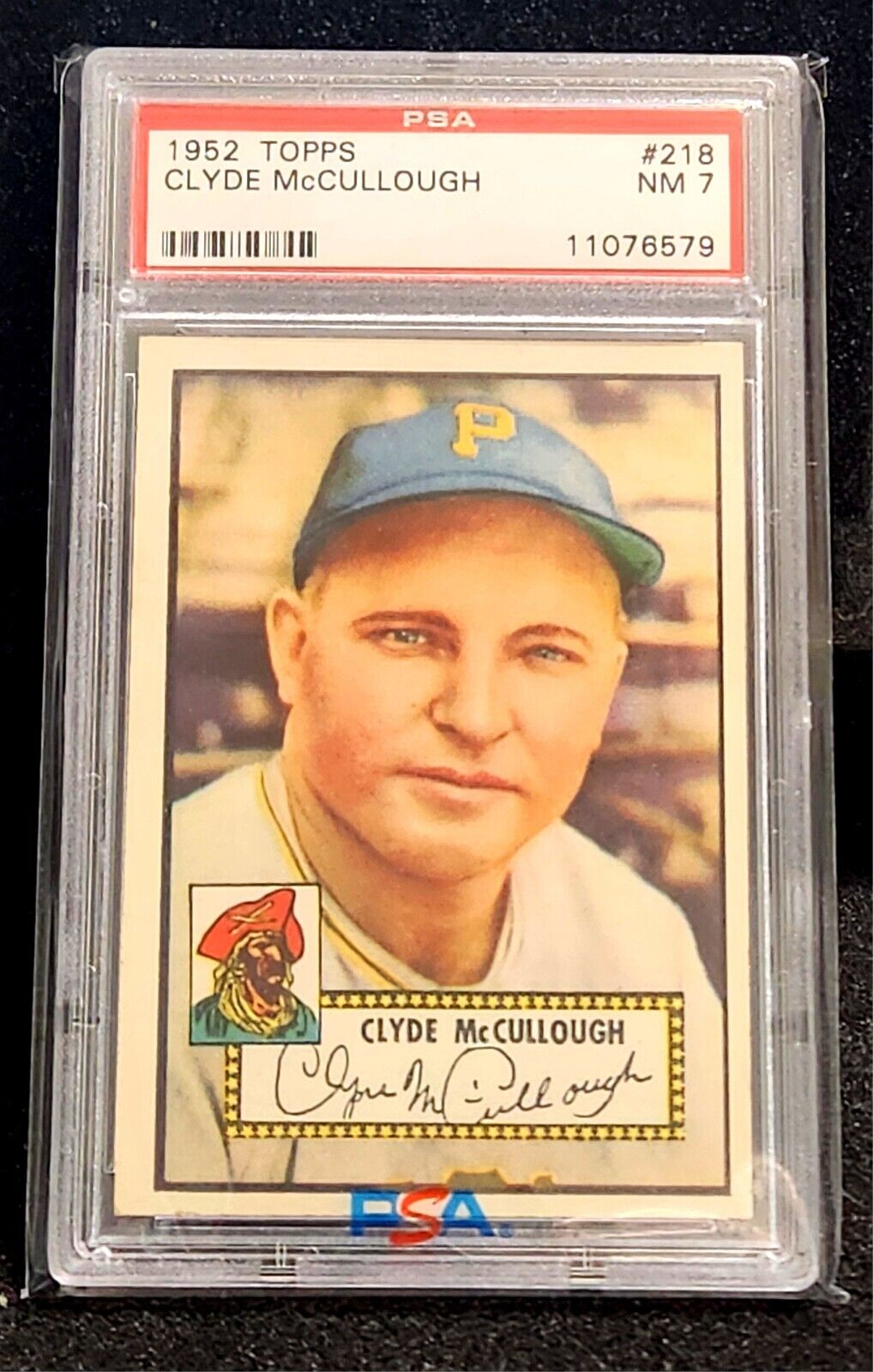 🔥 1952 Topps CLYDE McCULLOUGH #218 Set Break Vintage Baseball PSA 7 NM