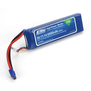 E-flite 2500mAh 3S 11.1V 30C LiPo 12AWG EC3 Battery - Picture 1 of 1