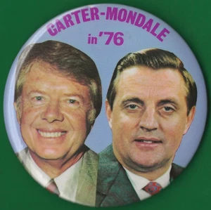 1976 Carter & Mondale - 4" (grande) / pulsante campagna presidenziale - Foto 1 di 2