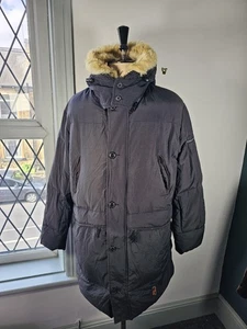 Original Marines Daunen Parka Mantel Herren XL schwarz Jacke Militär Fellbesatz - Bild 1 von 18