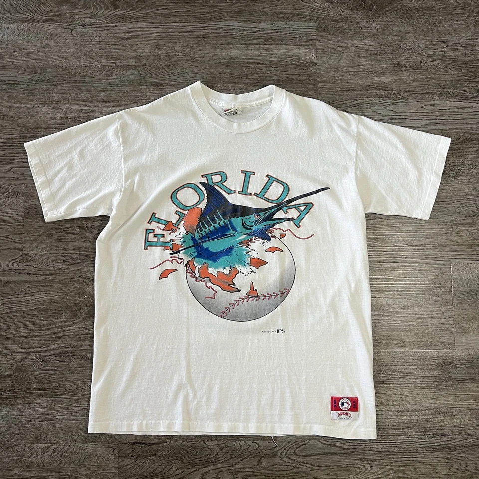 Camiseta De Colección Años 90 Florida Marlins MLB Nuez moscada Béisbol Avance Talla XL Foto 1 de 4