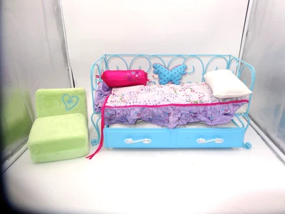American Girl Doll Curlique Trundle Bed and Bedding Julie Chaise Futon Couch - Image 1 of 4