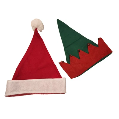 Christmas Santa Claus Hat Helper Elf Hat Holiday Costume Accessory Adult OSFM - Image 1 of 4