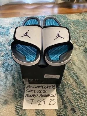 DS 2015 Nike Air Jordan Hydro 2 Premier Blanco Corte Púrpura Azul Para hombres Talla 13 Foto 1 de 4