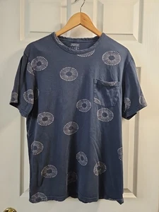 Urban Outfitters Graphic Geo Standard Crew Neck Pocket S/S Tee Blue Size L - Picture 1 of 6