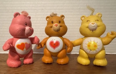 3 figuras posables vintage Care Bears 1983 Tenderheart Love-a-Lot Funshine Foto 1 de 2