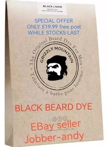 New Black Beard Moustache Dye Grizzly Mountain Organic Natural Mens Hair Colour' - Picture 1 of 6