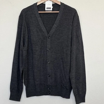 Cárdigan Suéter Para Hombres TURNBURY LANA MERINO Gris Oscuro Cuello en V Manga Larga XL NUEVO CON ETIQUETAS Foto 1 de 3