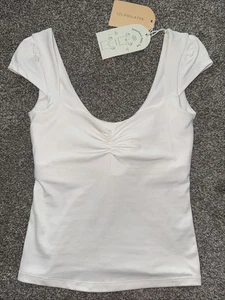NWT Blogilates Sweetheart Baby Tee Off White Size XS - Picture 1 of 5