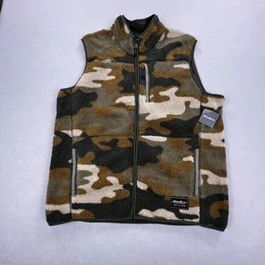Eddie Bauer Weste Herren XL Camouflage Sherpa Fleece Reißverschlusstaschen MR Chilali Bison Outdoor - Bild 1 von 14
