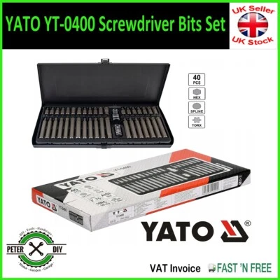 Yato Professional Heavy Duty Torx Spline Hex Screwdriver Bit Set 40 pcs YT-0400 - Image 1 of 2