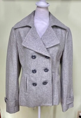 Jaqueta feminina Nine West cinza peito duplo forrada de lã tamanho 6 - Imagem 1 de 4