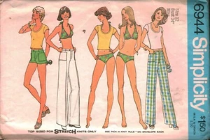6944 Vintage Simplicity Schnittmuster Misses Hose Shorts Bikini Pullover Oberteil - Bild 1 von 2