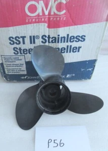 A2 Evinrude Johnson OMC 390730 0390730 Prop SS 10X15 3 Blade OEM New Boat Parts - Bild 1 von 3