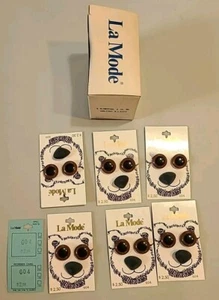 Plüsch Zubehör Vintage Knöpfe auf Karten La Mode in OVP ~ New Old Stock - Bild 1 von 8