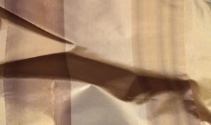 BRUNSCHWIG + FILS Silk Taffeta Vertical Stripe green gold 4+ yards new - Picture 1 of 6