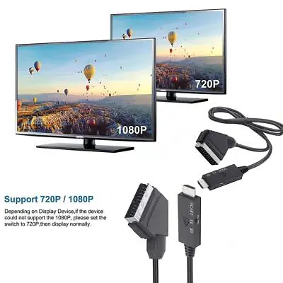 SCART Zu HDMI Konverter SCART Auf HDMI Adapter Video-Audio-KonverterVideokabel G • 7.78€