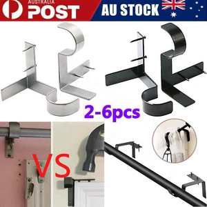 2-4X Bracket Hang Curtain Rod Holder Single hook Tap Right Into Window Frame Rod - Picture 1 of 18
