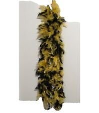 Feather Boa Black and Gold Feathers  with Gold Tinsel 6 ft 60 Grams