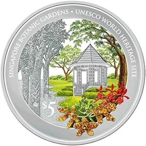 SINGAPUR 5 dolares 2016 BOTANIC GARDENS Unesco World Heritage Site 1 Oz - Picture 1 of 2