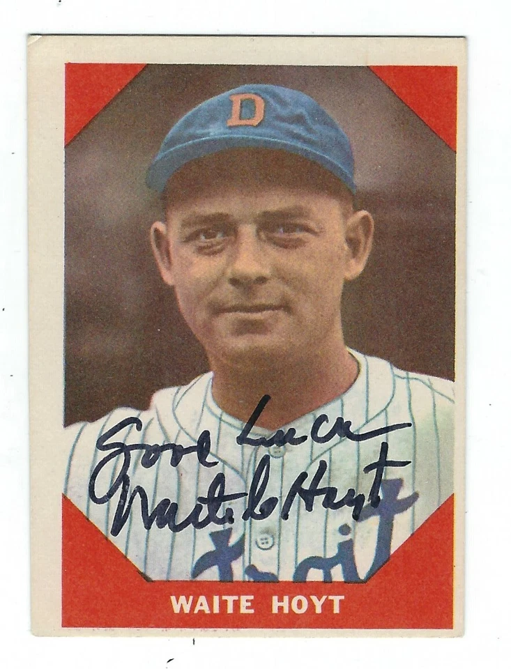 Autographed 1960 Fleer WAITE HOYT New York Yankees Card #69- w/COA  - Image 1 of 1