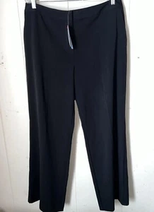 Sigrid Olsen Women's Black Flat Front High Rise Stretch Dress Pants Size 16 - Picture 1 of 9