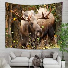 Wild Moose Deer Tapestry Wall Hanging Safari Wildlife Animal Deer in Forest