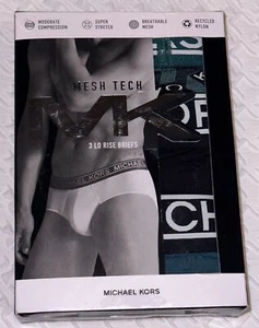 MICHAEL KORS 3 Pk Mesh Tech Teal Black Lo Rise Brief Underwear Mens Sz XL 40-42" - Picture 1 of 7