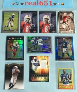2001 + REGGIE WAYNE Rookie-Refractor-Relic Lot x 10 | Bowman Chrome /150 Jersey - Picture 1 of 12