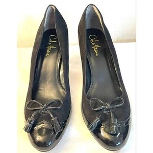 Cole Haan Wingtip Schleife schwarz Wildleder/Pt Lederpumps Größe 9B Neu - Bild 1 von 10
