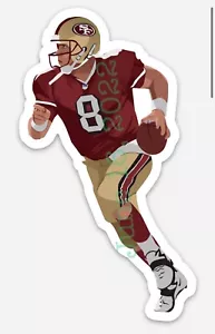 Steve Young#8 MAGNETE S.F 49ers immagine arte vettoriale vinile NFL - Foto 1 di 1