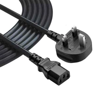 Mains Power Plug to IEC C13 Cable Cord for PC Monitor TV Kettle Lead 1.2M UK - Picture 1 of 9