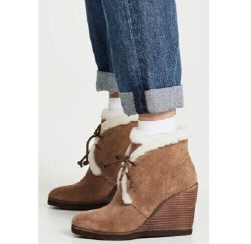 Великолепный Catalina светло-коричневый замшевый на танкетке каблук зимние пинетки флисовая подкладка 9,5 М - Изображение 1 из 4