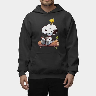 Sudadera con Capucha Snoopy and Woodstock Gráfico de Dibujos Animados Pullover Unisex Informal Foto 1 de 4