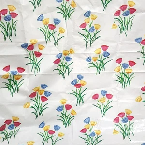 vtg DURALEE PAPETTE FLORAL PRINT FABRIC 44" X 1 Y 30" DECORATOR SHEEN - Picture 1 of 5